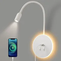 Awekliy LED Schwanenhals leselampe wandlampe USB-Aufladung mit schalter verstellbarer