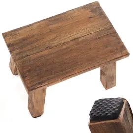 DESIGN DELIGHTS Hocker Monte Holz 30 x 21 x 20 cm Beige