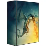Banjado XXL Medizinschrank Abschliessbar 35x46x15cm Arzneischrank Anthrazit Aus Metall Mit Motiv Drachen