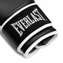 EVERLAST Powerlock OG Boxhandschuhe (Schwarz/Weiß), Boxsack-, Training & Sparring-Handschuhe mit Klettverschluss, Schaumstoffpolsterung, ergonomischer Griff – authentische Everlast Ausrüstung