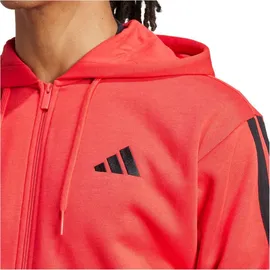 adidas Essentials 3-Streifen Herren Kapuzensweater, rot - M