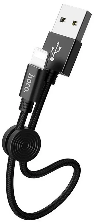 HOCO X35 USB Daten & Ladekabel bis zu 2.4A Ladestrom Smartphone-Kabel, Lightning, USB Typ A (25 cm), Premium Aufladekabel für iPhone, iPad oder den iPod schwarz