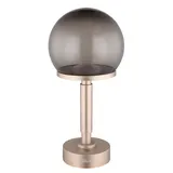 GLOBO Tischleuchte Beistelllampe Schreibtischlampe Akku LED Dimmer Rauchfarbe