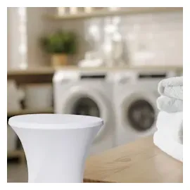 Baumarktplus 2er Set Stehtischhusse Stretch weiß Ø 80cm Tischhusse