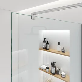 Home Deluxe Duschabtrennung Alu, Glas, Metall, 100x200 cm, Badezimmer, Baden - Duschen, Duschtrennwände