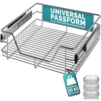 CASARIA Deuba Schublade Küche 30-60cm 20kg Belastbar Verchromt Korbauszug