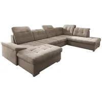 Livetastic Wohnlandschaft Zira Taupe Nylon/Mikrofaser