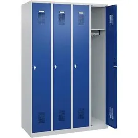C+P CP Garderobenspind »Basis PLUS« 4x1 mit Drehriegel blau, 120x185x50 cm