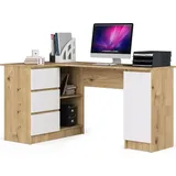 akord furniture factory AKORD B20 links Eiche Artisan Front Weiß B155 x H77 x T85 cm - Bronze/Weiß