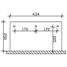 SKANHOLZ Terrassenüberdachung Andria 434 x 250 cm schiefergrau