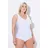 Ulla Popken Body Shaping-Body Nadelstreifen ohne BH tragbar weiß 110G