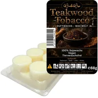 WonderWax Duftwachs WonderWax® Duftriegel 6 x Duftwachs Kreise Weiß, 100% Sojawachs (Teakwood Tabacco), Duftrichtung: Teakwood Tobacco