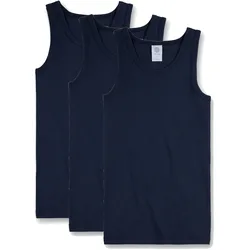 Unterhemd SANETTA "Unterhemd 3er Pack", Jungen, Gr. 104, N-Gr, blau, Obermaterial: 100% Baumwolle CO., Unterhemden Unterhemd