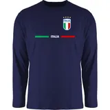 Shirtracer Rundhalsshirt Italien Trikot Wappen, Italia mit Stolz, Italienisches Fan-Motiv 2026 Fussball WM Fanartikel blau 3XL