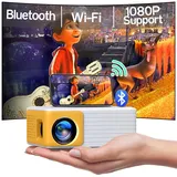 YOTON Mini Beamer, WiFi Projektor Full HD 1080P Unterstützt, Video Beamer Handy Kompatibel mit USB/HDMI/AV, Mini Projector für Handy iOS und Android/PC/PS4/PS5/Xbox Portable Projektor