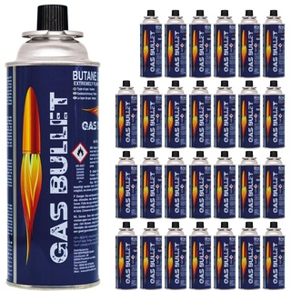 Gas Bullet ® Gaskartusche 227g passend für Gaskocher und Geräte mit Bajonett-Ventil Anschluss (MSF-1a) | Butan | Ideal für Camping/Outdoorküchen/Notfälle (56)