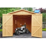 TIMBELA Holzgarage M105 2,22 x 3,20 m Naturholz inkl. Fenster