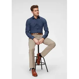 Olymp Businesshemd OLYMP No. Six super slim, Herren, Gr. 39, Normaler Arm, blau (rauchblau), 97% Baumwolle, 3% Elastolefin, Hemden,