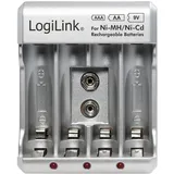 Logilink PA0168 Akku-Ladegerät für "AA/AAA/9V Ni-MH/Ni-Cd Akkus Silber