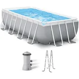 Intex Prisma Frame 26788NP - 400x200x100 cm - Aufstellpool + Filterpumpe und Poolleiter