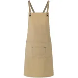 KARLOWSKY Latzschürze Urban-Nature mit Kreuzbändern und großer Tasche 70 x 85 cm Unisex - 65% Polyester/35% Baumwolle - kieselgrau