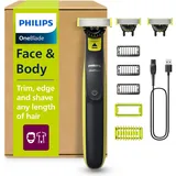PHILIPS Oneblade 360 Face & Body - Elektrischer Rasierer, Trimmer & Bodygroomer,