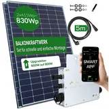 AX Technology TW-SOLAR / Hoymiles Balkonkraftwerk 830W/600W Set (2x415W PV-Module, 600W Wechselrichter, WiFi)