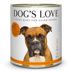 12 x 800 g | Dog’s Love | Pute mit Apfel und Zucchini Adult | Nassfutter | Hund