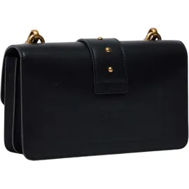 PINKO Love One Mini Umhängetasche Baumwolle/Leather Black/Gold