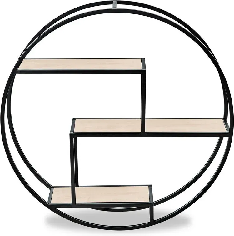 Premier Housewares Funktionales Design, 3-stufige runde Regalböden, stylische Boxregalböden für die Wand, robustes Wandregal für den Wohnzimmer