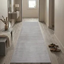 Sehrazat Teppich SEHRAZAT "LIMA, auch als Läufer", grau, B:80cm H:10mm L:150cm, Polyester, Polypropylen, Teppiche, Teppich, Kurzflor, Linienstruktur, leichter Glanz, Wohnzimmer