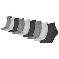 Puma Socken Unisex 9er Pack Stretch-Quarter Plain ECOM 9P grau 43-46