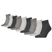 Puma Socken Unisex 9er Pack Stretch-Quarter Plain ECOM 9P grau 43-46
