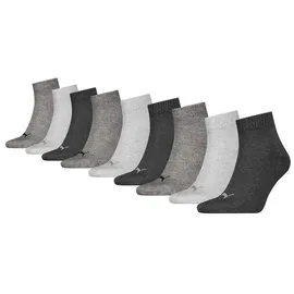 Puma Socken Unisex 9er Pack Stretch-Quarter Plain ECOM 9P grau 43-46