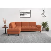 sit&more Ecksofa »Westham L-Form«, mit Ottomane, mit oder ohne Bettfunktion, Bettkasten, Verstellung orange