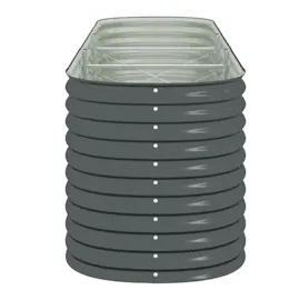 vidaXL Garten-Hochbeet verzinkter Stahl 320 x 80 x 81 cm Grau