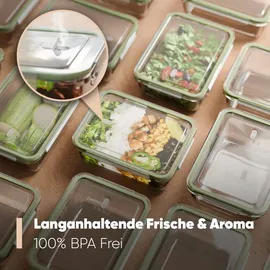 classbach Glasbehälter mit Deckel, 7er Set, für Mikrowelle Spülmaschine Gefrierfach Ofen geeignet, Meal Prep Boxen, mit Dampfventil, Frischhaltedosen Glas, C-FHD 4010 G