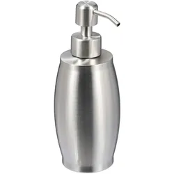Relaxdays Seifenspender, 350 ml, Edelstahl, nachfüllbar, Seife, Duschgel, Badezimmer, Küche, Handseifenspender, silber