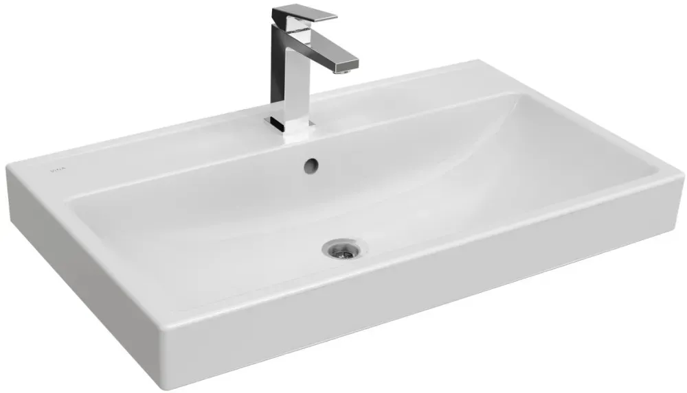 VitrA New Integra Square Waschtisch unterbaufähig mit Hahnloch mittig 79 x 47 x 17 cm,7897B403-0001 7897B403-0001