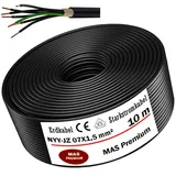 MAS-Premium® Erdkabel Deutscher Marken-Elektrokabel Ring zur Verlegung im Erd- und Außenbereich Standard Starkstromkabel (NYY-JZ 7X1,5 mm2, 10m)