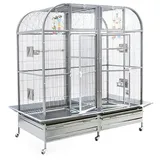 Montana Cages | Sittichvoliere XXL Palace II - Platinum für Finken, Kanarien und Alle Sittiche