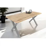 Trelevo® Esstisch Lotte - runde Ecken - X-Gestell braun 200 cm x 77 cm x 100 cm
