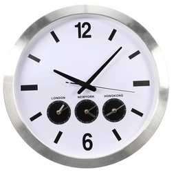 Perel Aluminium-Weltzeituhr Mit Und Drei Zeitzonen - Ø 45.5 Cm