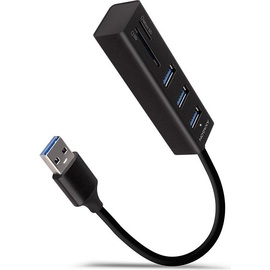 AXAGON USB-Hub, Dual-Slot-Cardreader, 3x USB-A 3.0, USB-A 3.0 [Stecker] (HMA-CR3A)