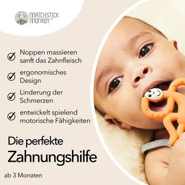 MATCHSTICK MONKEY Beißring Affe mini orange