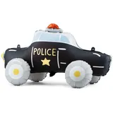 Stehender Folienballon Polizeiwagen, Farbmix, ca. 90 x 41 cm nach dem Aufblasen, wiederverwendbar, Luftfüllung, mit Strohhalm – Partydeko für Kindergeburtstag und Motto-Partys