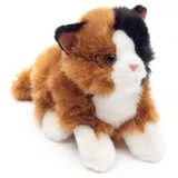 Uni-Toys Kuscheltier Katze liegend 20 cm Braun/Schwarz/Weiß