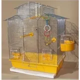 Vogelkäfig,Wellensittichkäfig,Exotenkäfig,60 cm Vogelkäfig Vogelbauer Wellensittich Kanarien Voliere Vogelhaus Käfig IZA 2 II gelb