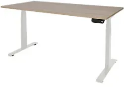 Schaffenburg Dextro Plus Elektrisch Höhenverstellbar Sitz-Stehschreibtisch Rechteckig Kirsche T-Fuß 1.400 (B) x 800 (T) x 645 (H) mm Melamin