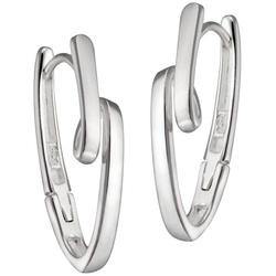 Vinani Paar Creolen, Vinani Klapp-Creolen Schlaufe U-Form Sterling Silber 925 Ohrringe CKN silberfarben